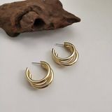 Chunky Open Gold Hoop Earrings for Women Photo 0