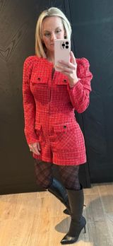 Red Tweed size small Romper Photo 0