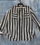 Bisou Bisou Striped Sheer Blouse  Photo 0