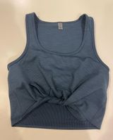 Beyond Yoga tie front blue tank top Photo 0
