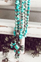 Turquoise Headed Cross Statement Necklace Silver Photo 0