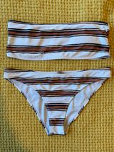 Zaful Pink And White Striped Strapless Bikini Set Photo 0