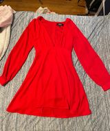 Lulus Red Long Sleeve Dress Photo 0