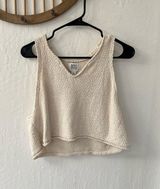 Urban Outfitters BDG Cropped Knit Sweater Vest Tank Cream Tan S Photo 0