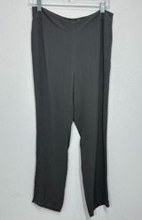 Eileen Fisher Size XS 100% Silk Grey Straight Leg Pants Contemporary Classic Photo 0