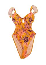 One Piece Yellow  Bathing Suit Photo 0