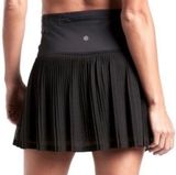 Athleta 15” Backspin High Rise Black Pleated Tennis Skirt Size Medium Photo 0