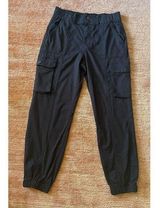 SO’ Adaptive Easy Dressing High Waisted Cargo  Women’s Black Jogger Pants M Photo 0
