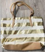 Sonoma Gold White Striped Tote Bag Photo 0