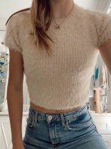 ZARA Tan Crop Top Photo 0