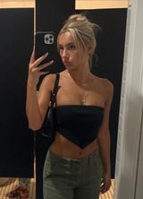 Crop Bando Shirt Black Size M Photo 0