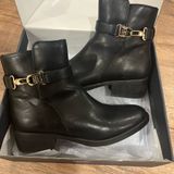 Tommy Hilfiger Black Ankle Boots with Gold Accent Photo 0
