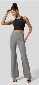 Halara‎ Flex High Waisted Back Side Pocket Slight Flare Work Pants Extra Small P Photo 0