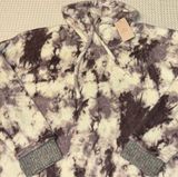 NEW! COMO VINTAGE Tie Dye Fleece Top Sweatshirt Funnelneck Purple White Gray XL Photo 0