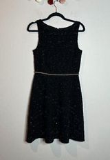 Vince Camuto 🌺  black shiny fit and flare dress Photo 0