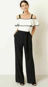 Eliza J Black & White Jumpsuit Photo 0