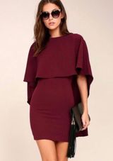 Lulus Open Back Cape Dress Photo 0