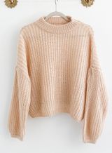 Peach Love California Boutique Cream Chunky Knit Sweater Photo 0
