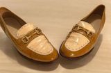 Gucci Women's Loafers Horsebit Patent Leather Beige/tan Size 7 AA Photo 0