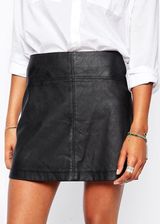 Abercrombie & Fitch Leather-Look A-Line Skirt Photo 0