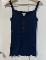 Sundance ribbed navy tank size small Photo 0