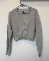Divided Cropped V-Neck  Cardigan Photo 0