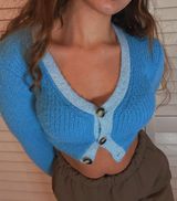 Fuzzy Blue Cardigan Photo 0
