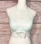 PINK Victoria Secret Mint Green Padded Lace Bra Size S (D-DD) Photo 0