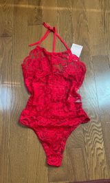Missguided Red Lace Bodysuit Photo 0