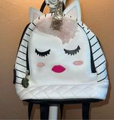 Betsy Johnson Black and White Unicorn Backpack Photo 0