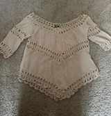 Zenobia Tan Three Quarter Sleeve Blouse Photo 0