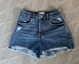 Denim High-Waisted Shorts Photo 0