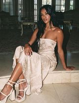 Salvin Strapless Maxi Dress in Champagne Photo 0