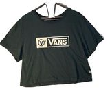 Vans  Cropped Shirt Green Womens Size Large Casual School Short Sleeve Photo 0