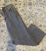 High Waisted Wide Leg Grey Jeans Photo 0