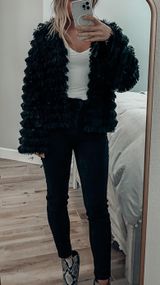 Boutique Black Fuzzy Jacket Photo 0