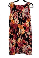 Floral Print Multi Color Knee Length Dress EUC Size L/12 (Chico’s Sz 2) Photo 0
