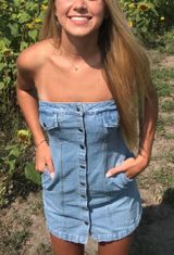 Boutique Denim Button Up Mini Dress Blue Size XS Photo 0