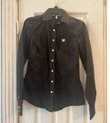 Cinch Cowgirl Western Black Button Shirt Women Small Neutral Farm Rodeo Festival Photo 0