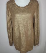 Rock & Republic  Metallic Gold Sweater Size X Large Photo 0