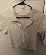 American Eagle AE Cropped Button Up Photo 0