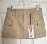 Vanilla Star Jeans Vanilla Star Women's 5 Khaki Tan Cargo Mini Skirt Photo 0