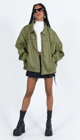 Princess Polly  Leather Jacket Oversized Photo 0