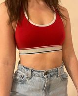Red  Cotton Lounge Bralette Photo 0