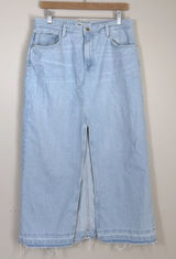 Zara Denim Jean Maxi Skirt Light Wash Size‎ Large Photo 0