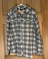 CAbi  Womens Floral Back Button Front Long Sleeve Shirt Size L Photo 0