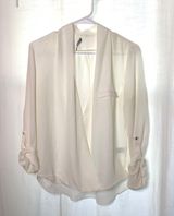 Blvd Deep V Sheer Blouse  Photo 0