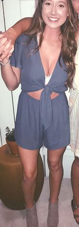 By Together Charcoal Gray Romper Photo 0