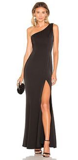 Lovers and Friends Lambella Black One Shoulder Gown Photo 0