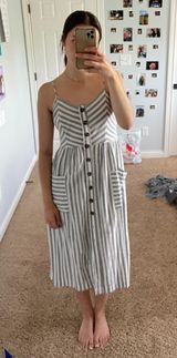 American Eagle Striped Midi Dress Photo 0
